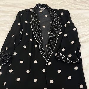 Cute a polka Dot long jacket size 1X Nygard